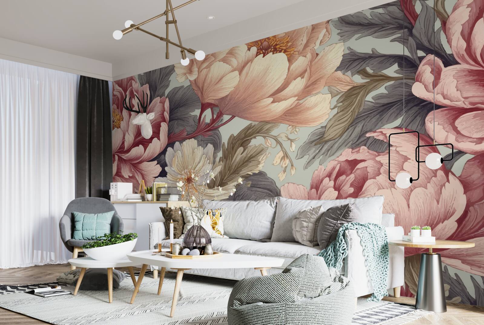 Fototapeta duże kwiaty w fazie pąków