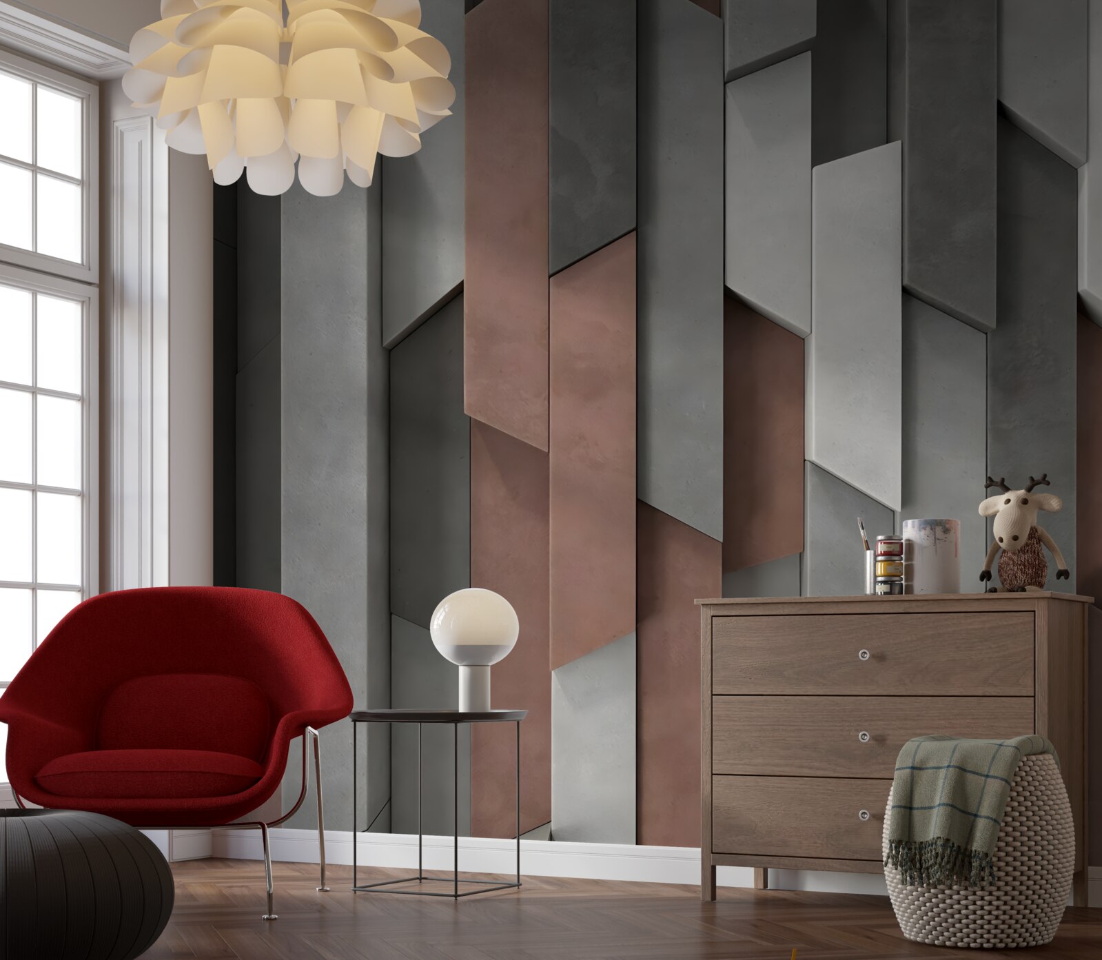 Fototapeta pionowe kształty z objętością