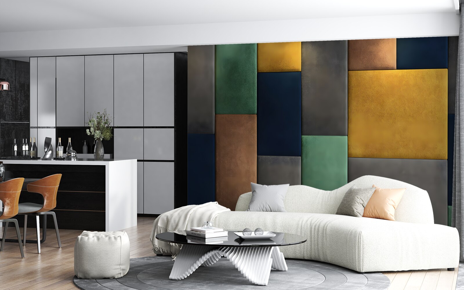 Fototapeta wielokolorowe trójkąty ułożone pionowo