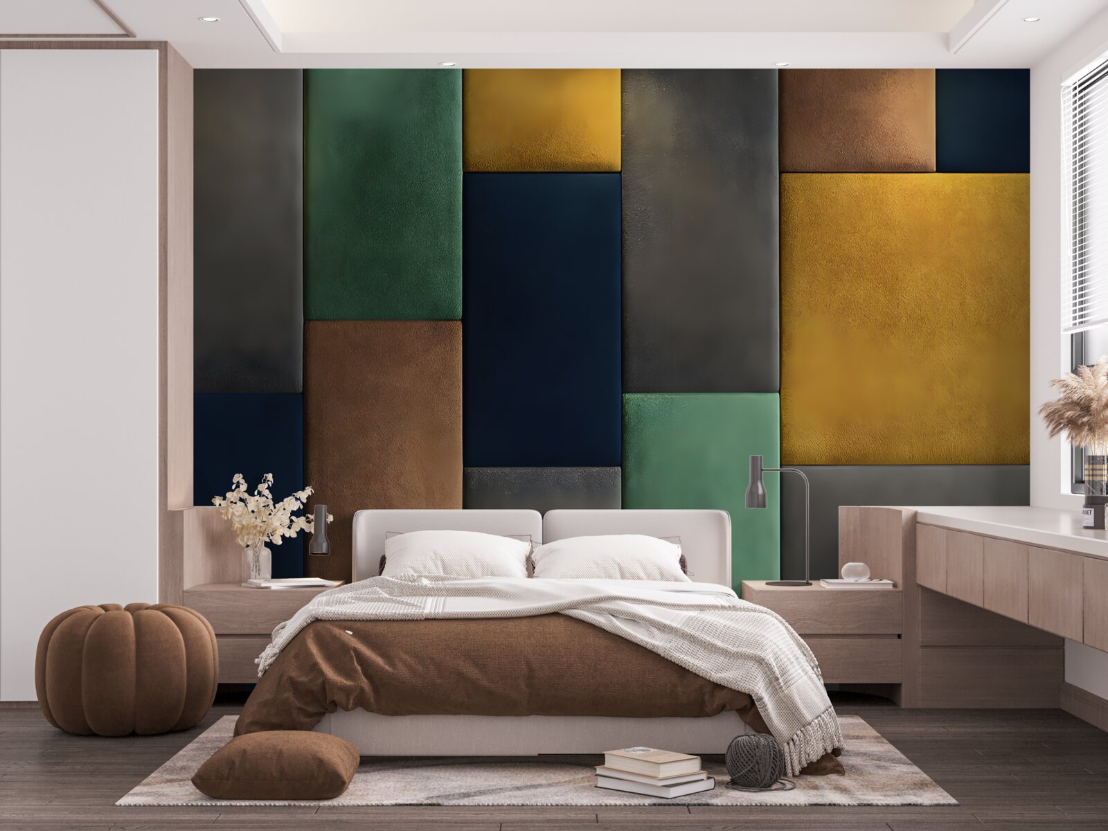 Fototapeta wielokolorowe trójkąty ułożone pionowo