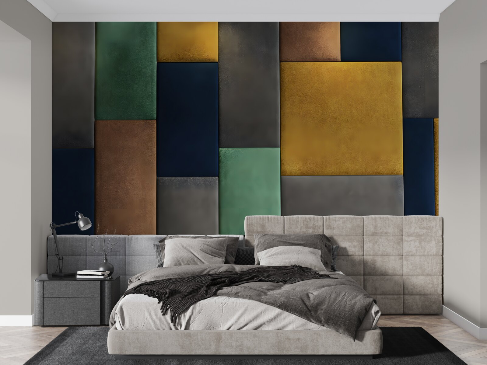 Fototapeta wielokolorowe trójkąty ułożone pionowo