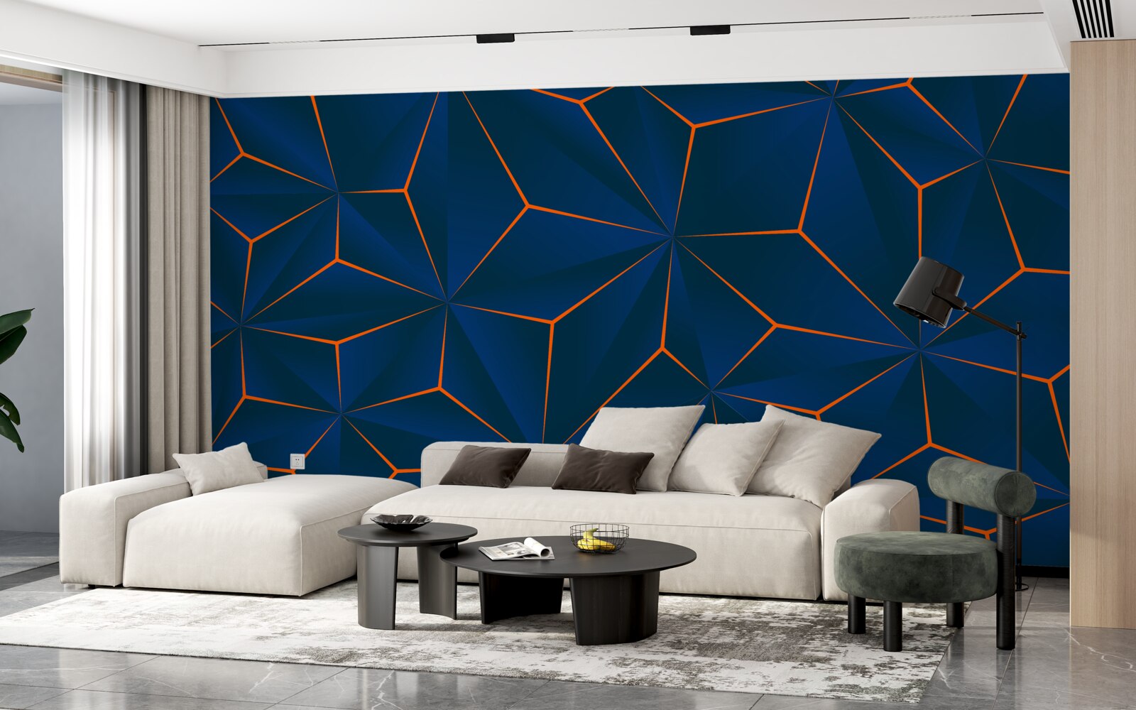 Fototapeta aksamitne trójkąty o obszernych kształtach