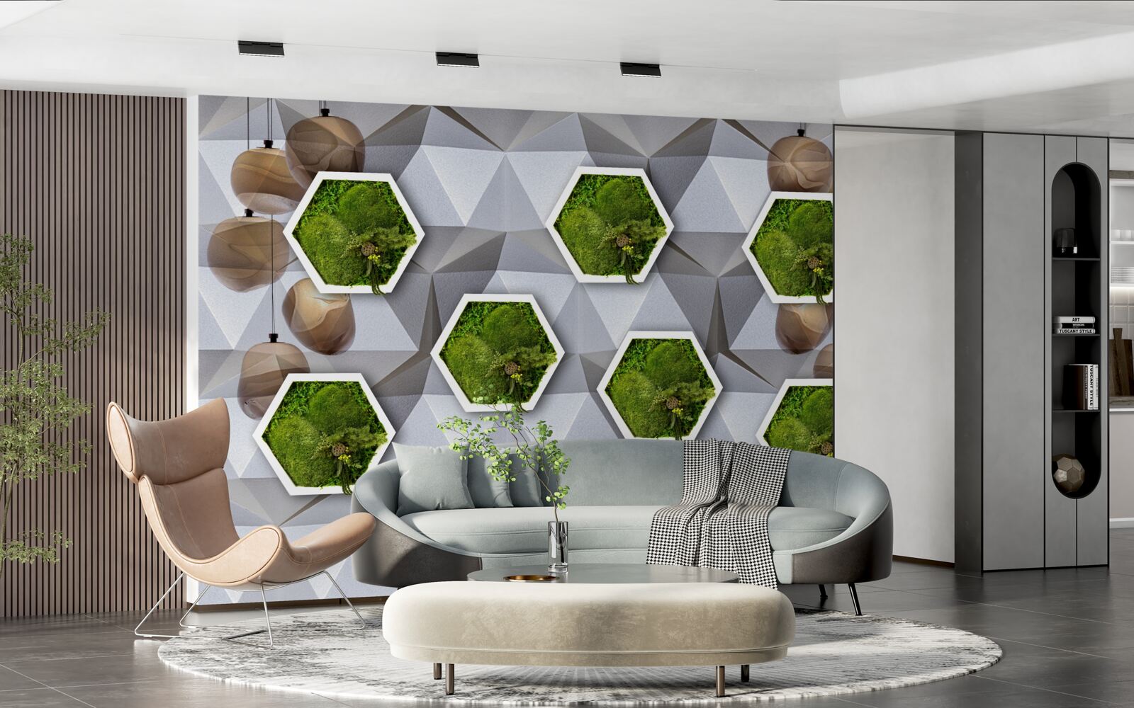 Fototapeta rośliny w kształcie pięciokątów