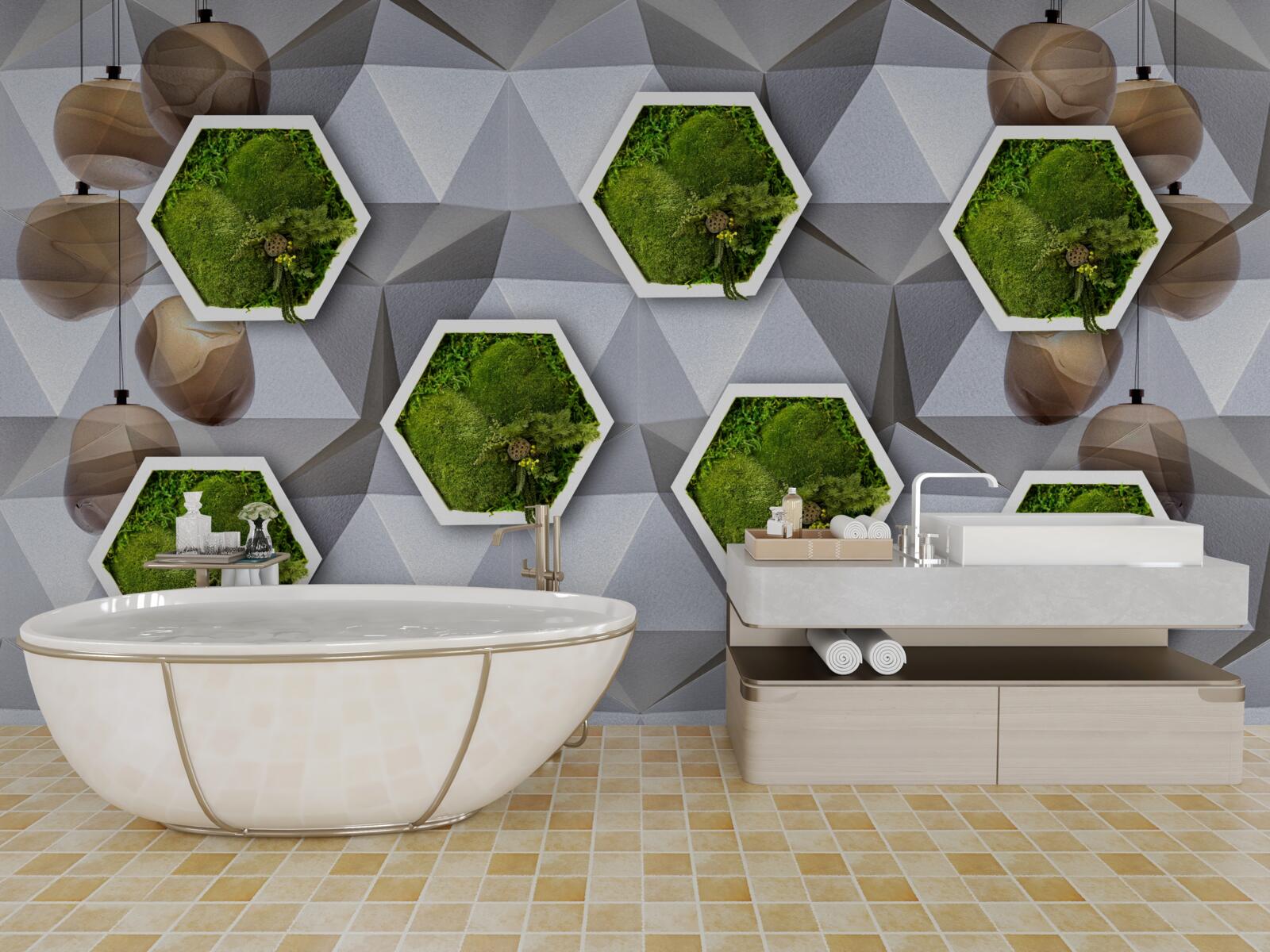 Fototapeta rośliny w kształcie pięciokątów