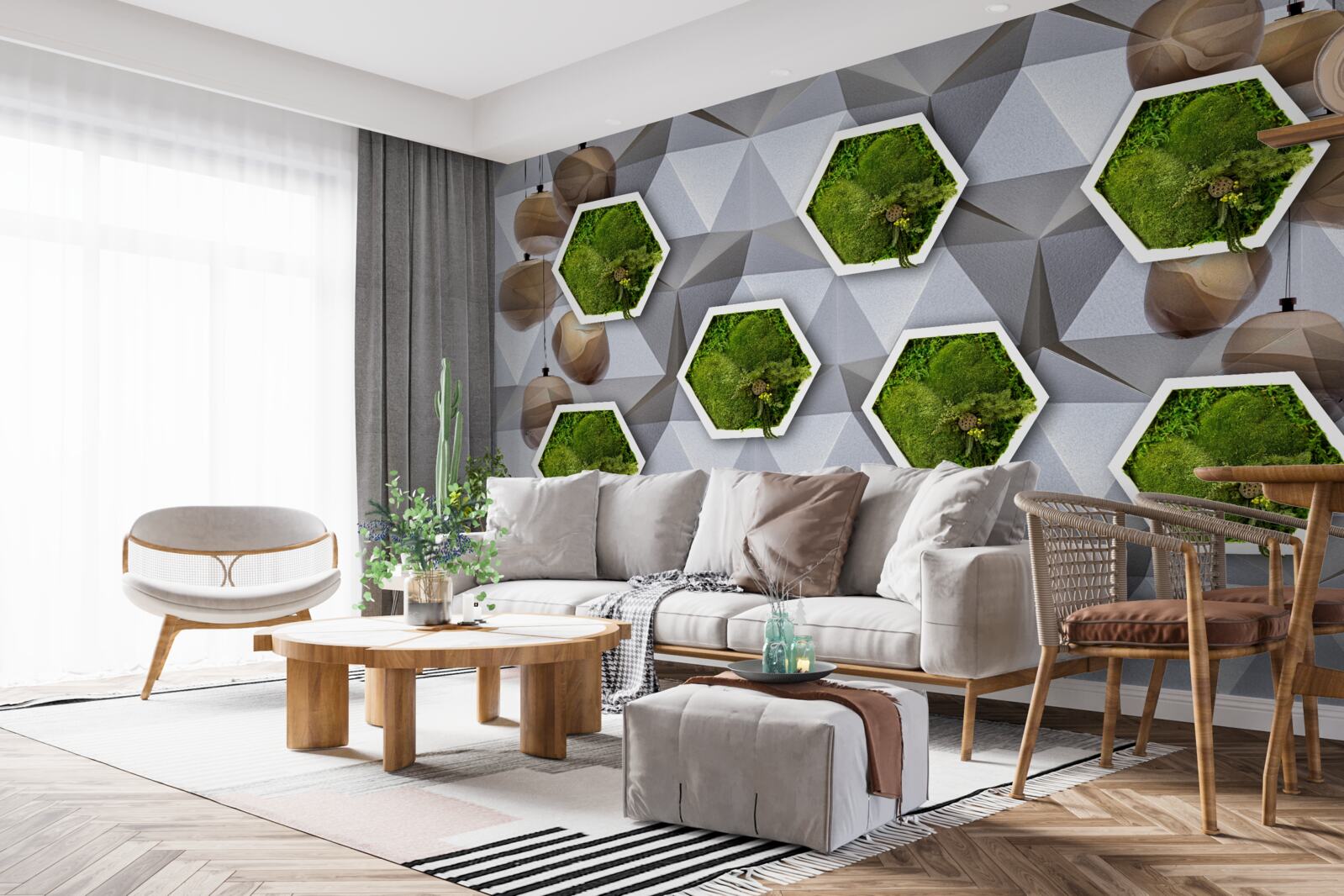 Fototapeta rośliny w kształcie pięciokątów