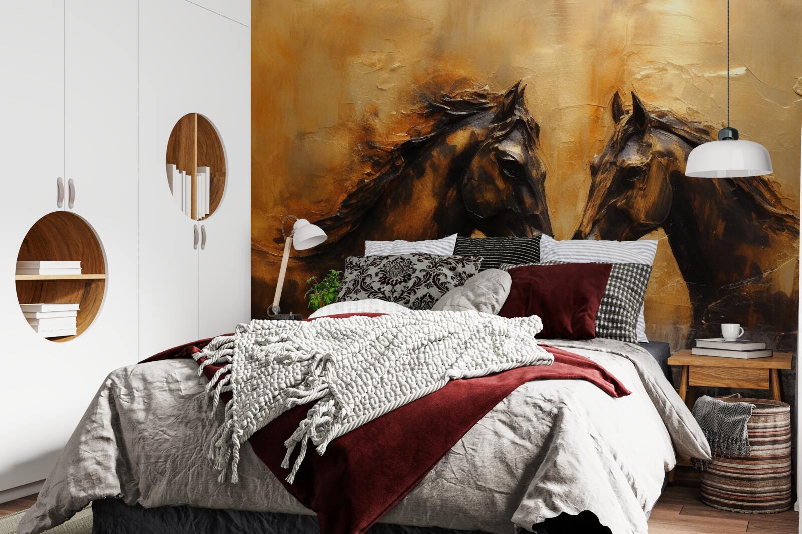 Fototapeta dwa konie w wodzie