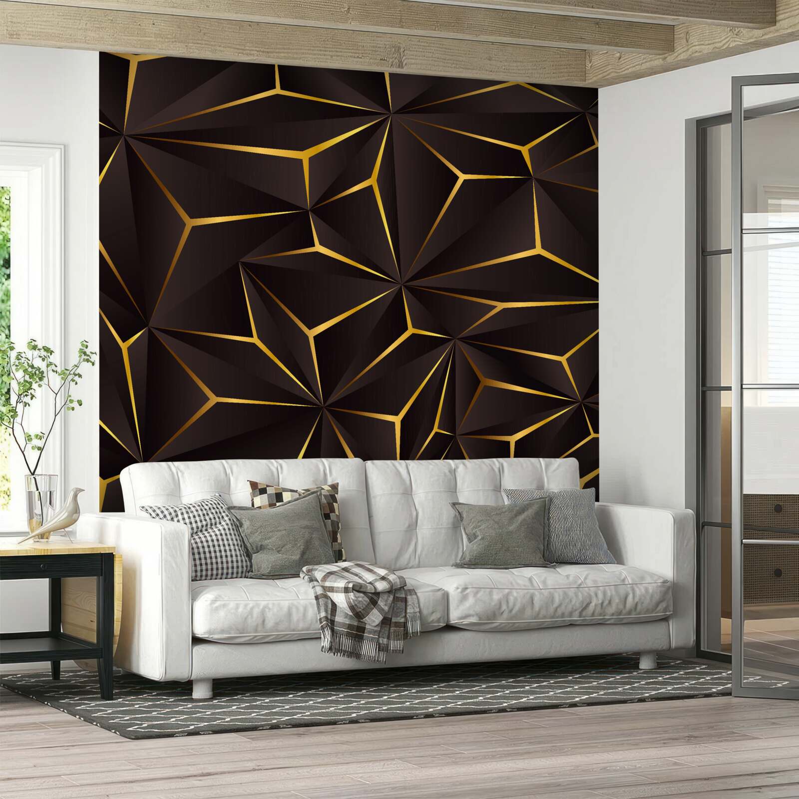 Fototapeta abstrakcja wolumetryczna czarno-złota