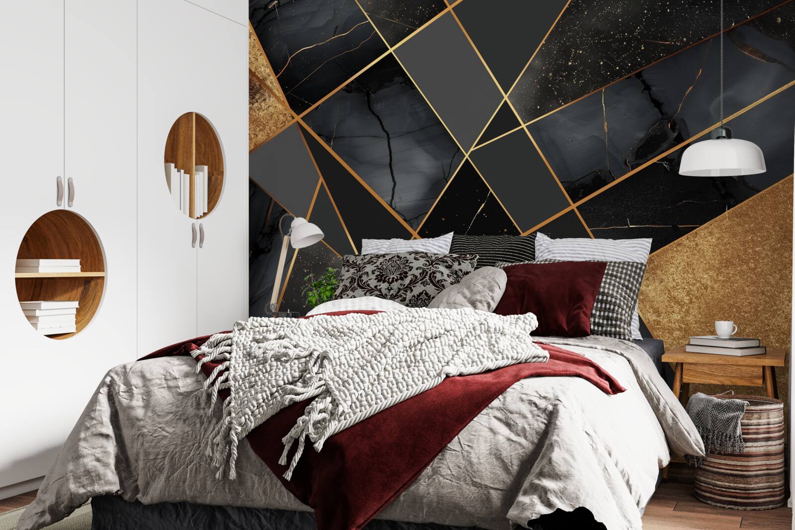 Fototapeta czarny marmur ze złotymi żyłkami