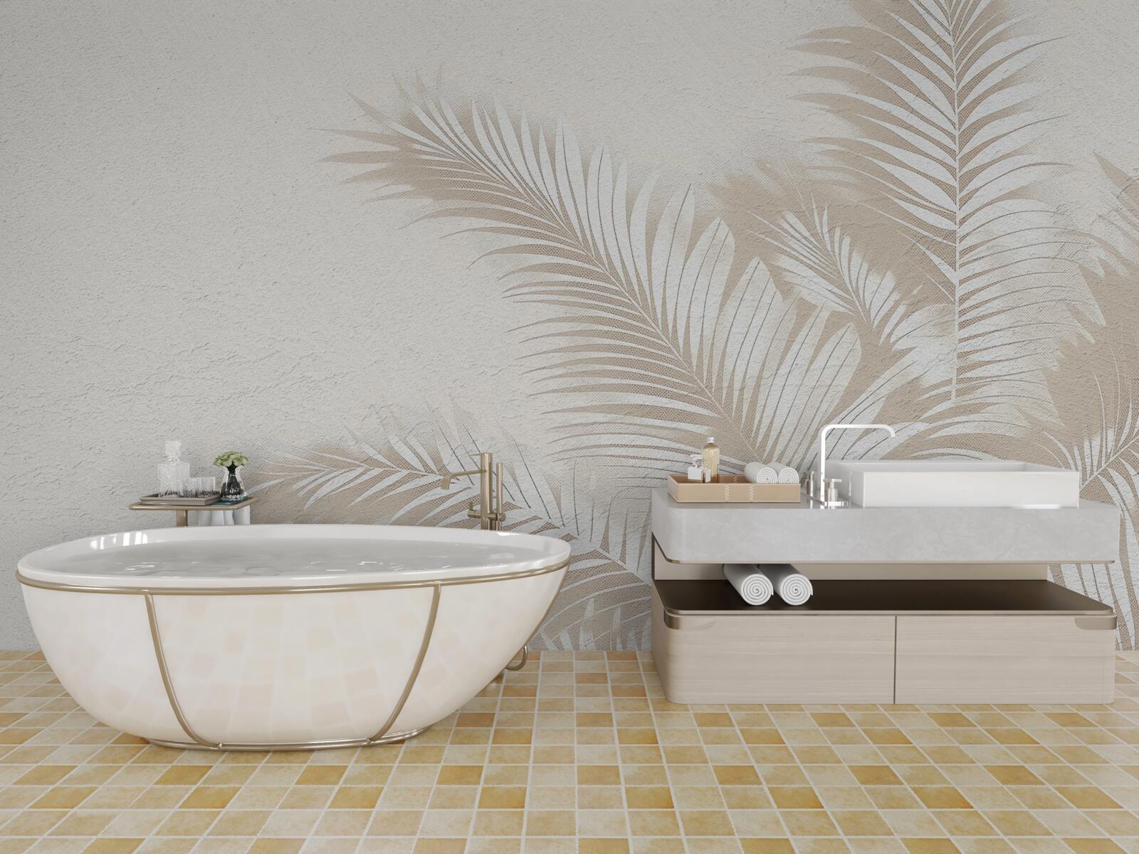 Fototapeta liście paproci są śnieżnobiałe