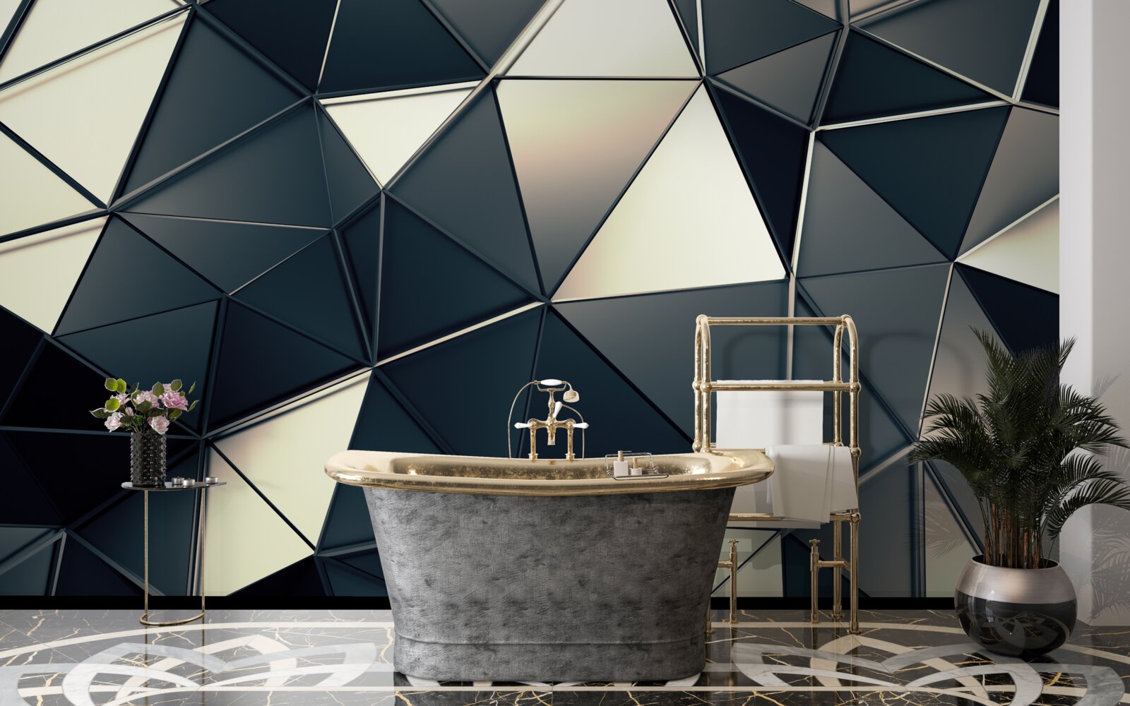 Fototapeta blask abstrakcyjnych trójkątów