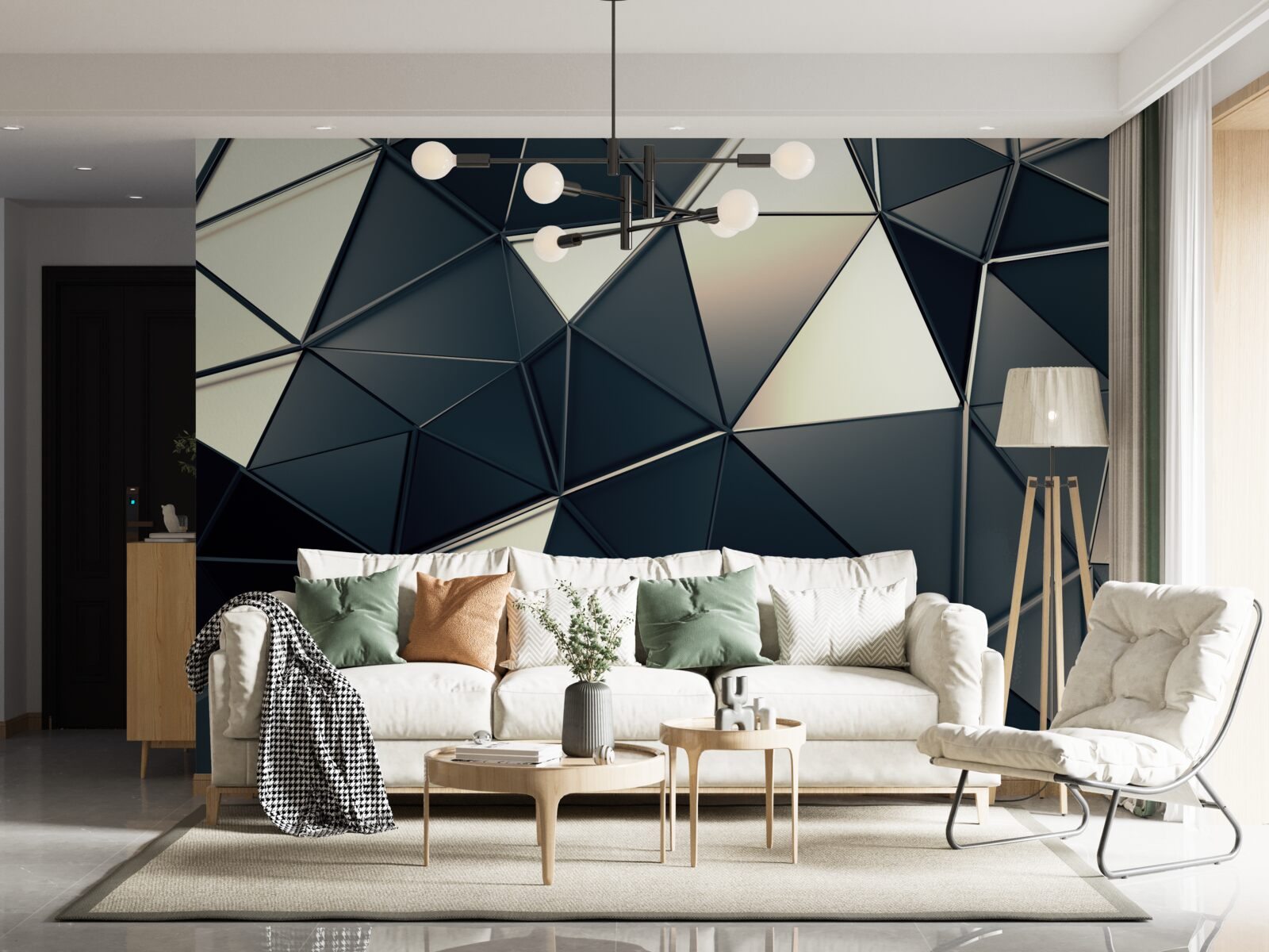 Fototapeta blask abstrakcyjnych trójkątów