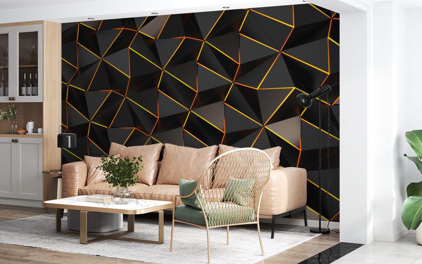 Fototapeta piramidy 3d ze złotem