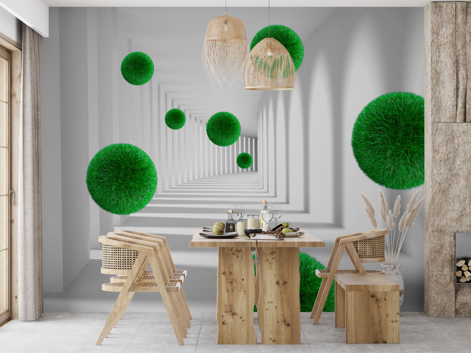 Fototapeta pływające gęste zielone kule