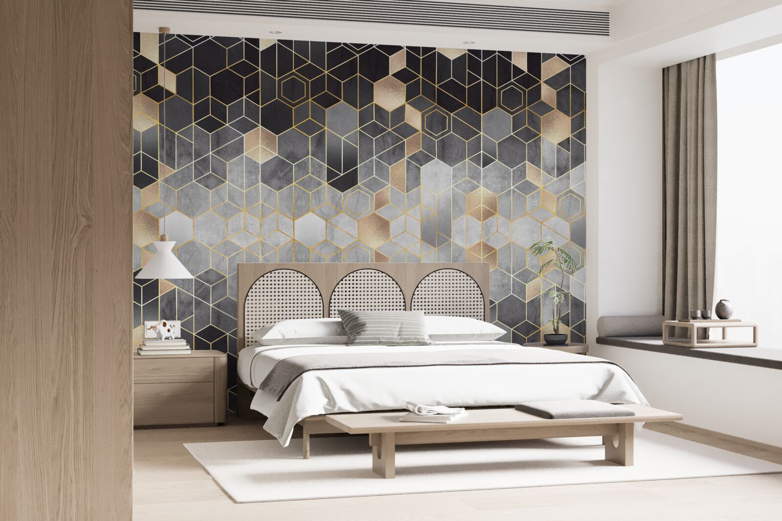 Fototapeta abstrakcyjny obraz zimowego lasu we mgle