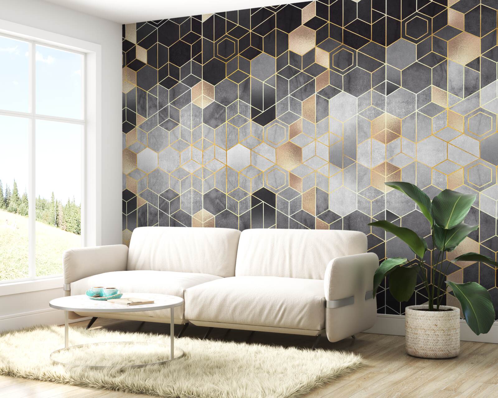 Fototapeta abstrakcyjny obraz zimowego lasu we mgle