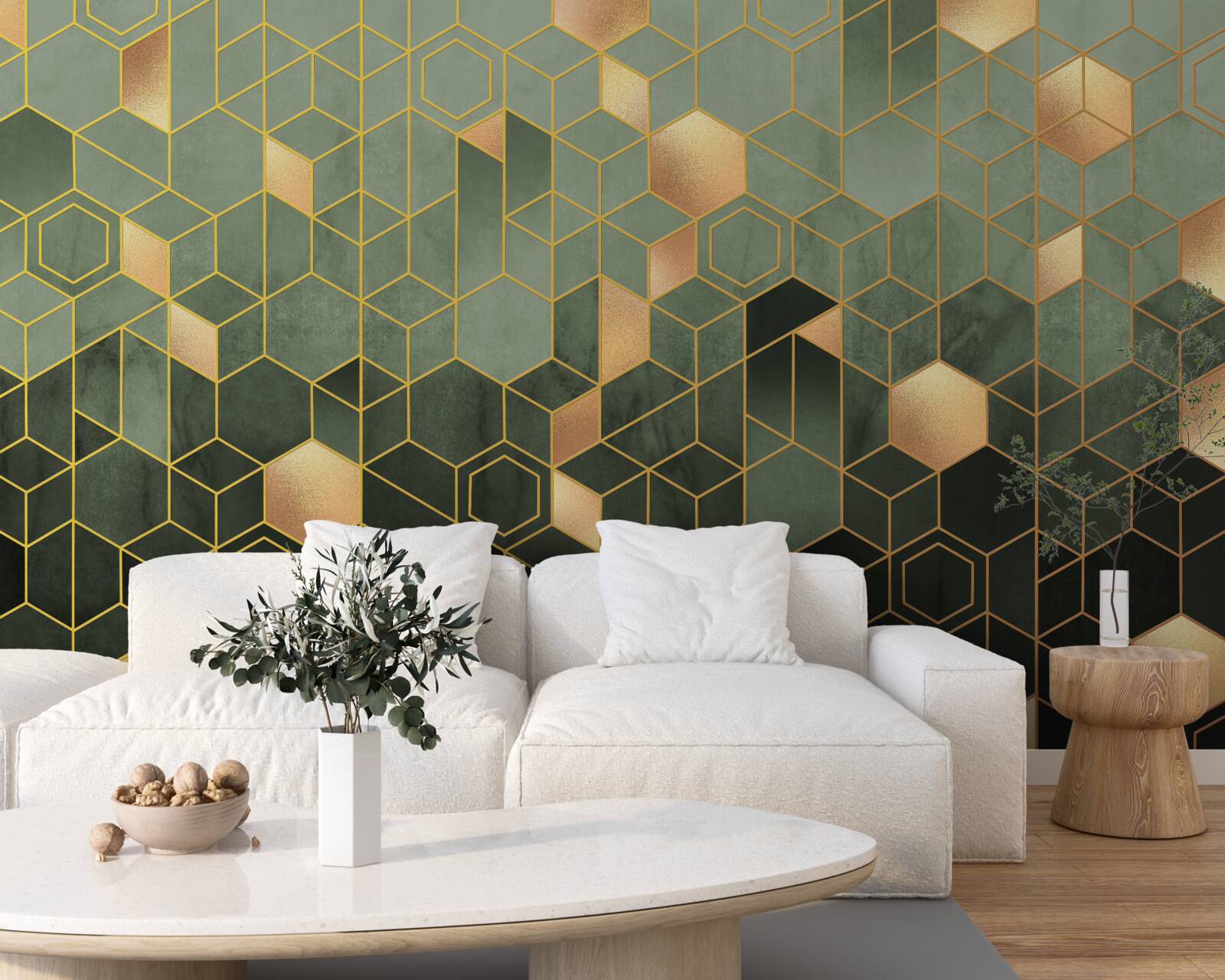 Fototapeta las spowity jest nocną mgłą, tworząc abstrakcyjne obrazy