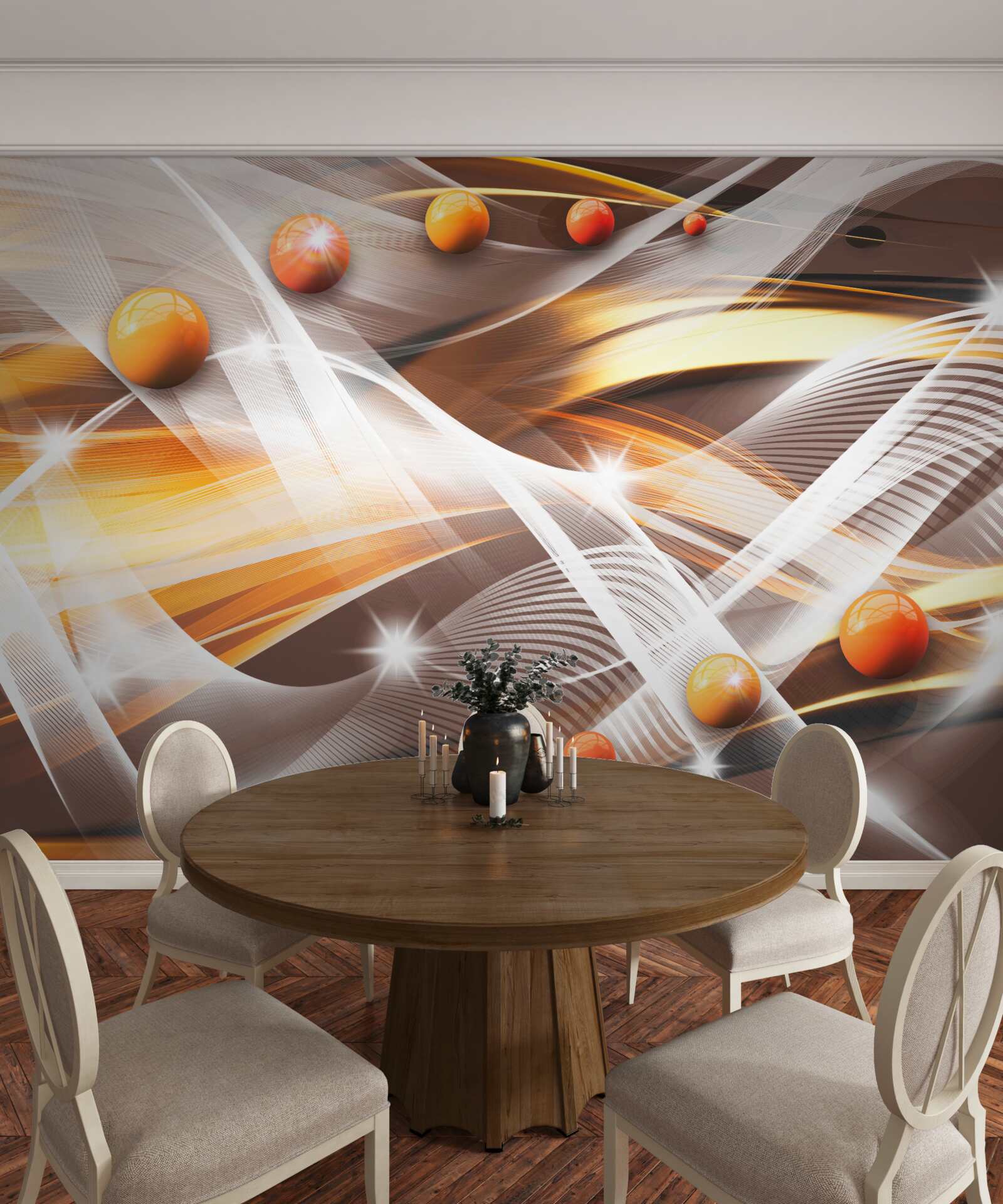 Fototapeta lewitujące kule w sztuce abstrakcyjnej