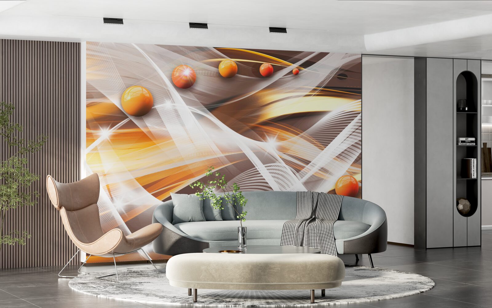 Fototapeta lewitujące kule w sztuce abstrakcyjnej