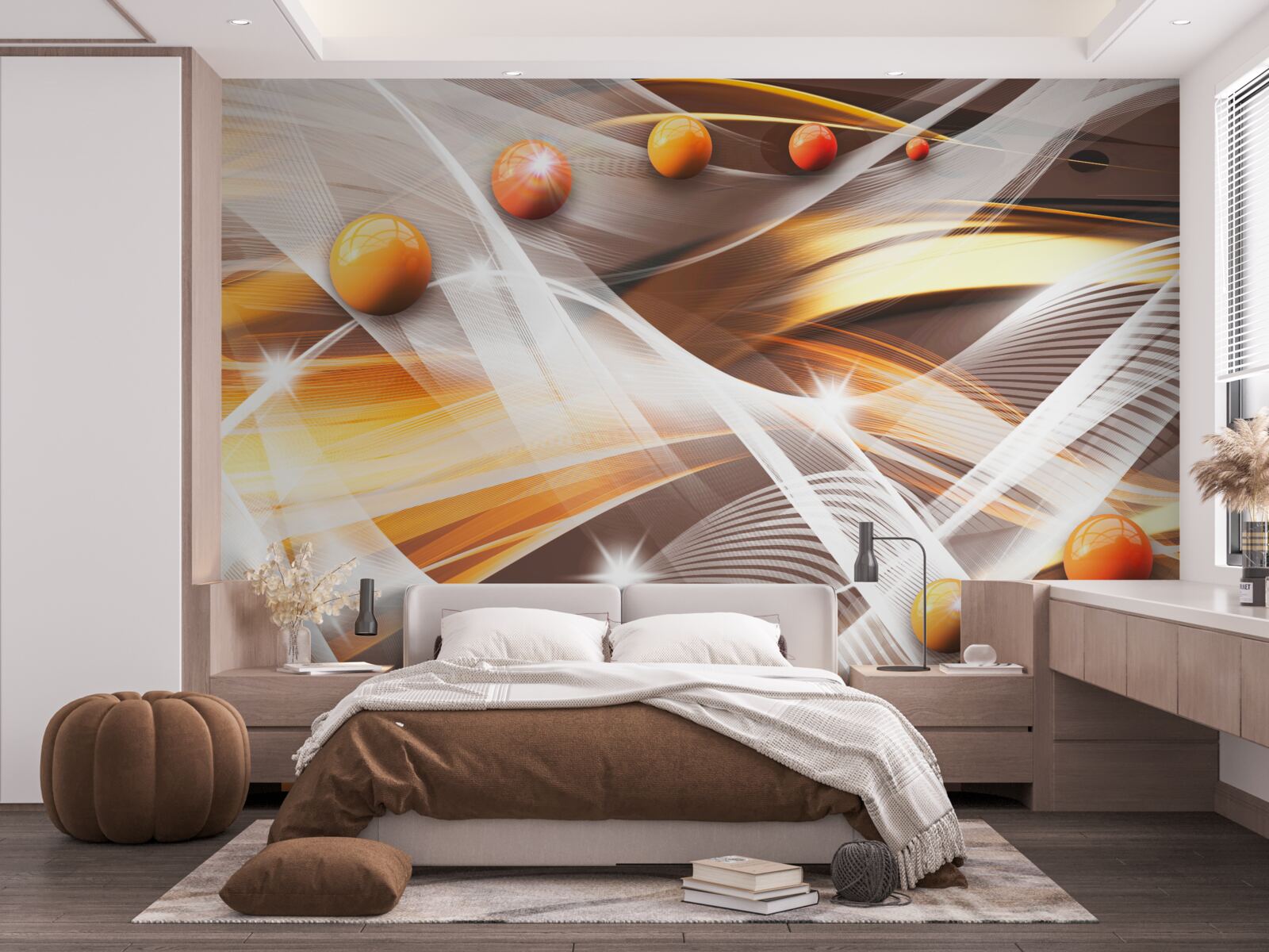 Fototapeta lewitujące kule w sztuce abstrakcyjnej