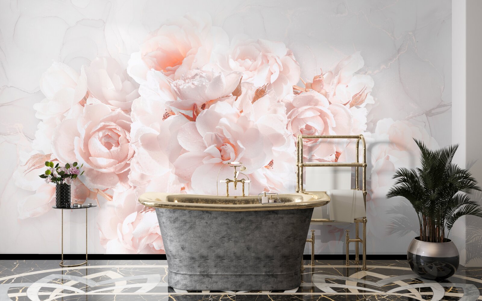 Fototapeta kompozycja wykwintnych piwonii