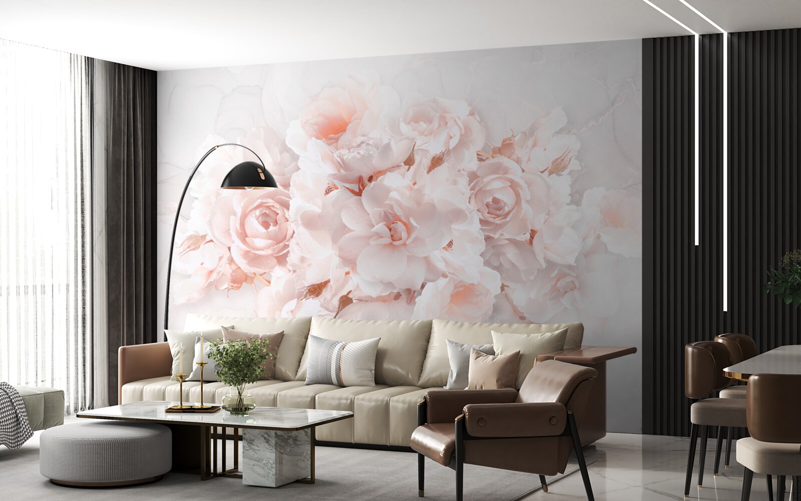 Fototapeta kompozycja wykwintnych piwonii