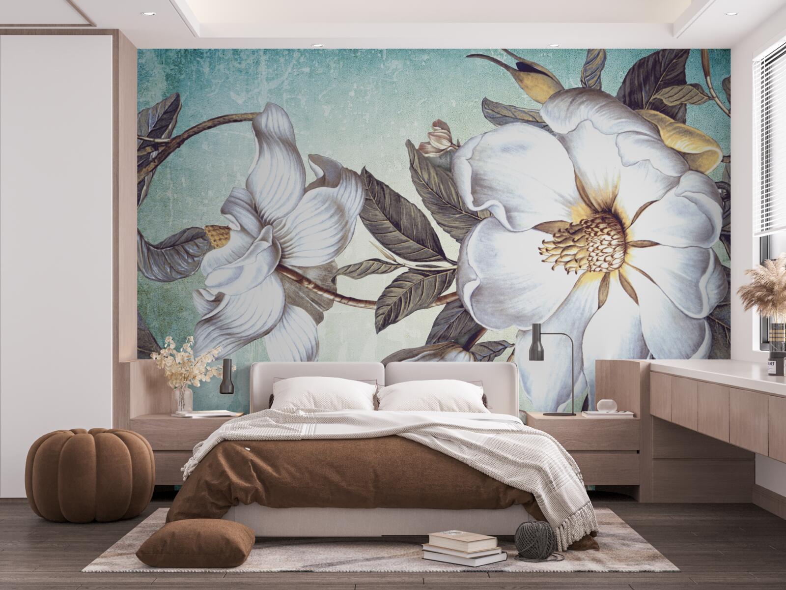 Fototapeta kwitną śnieżnobiałe kwiaty