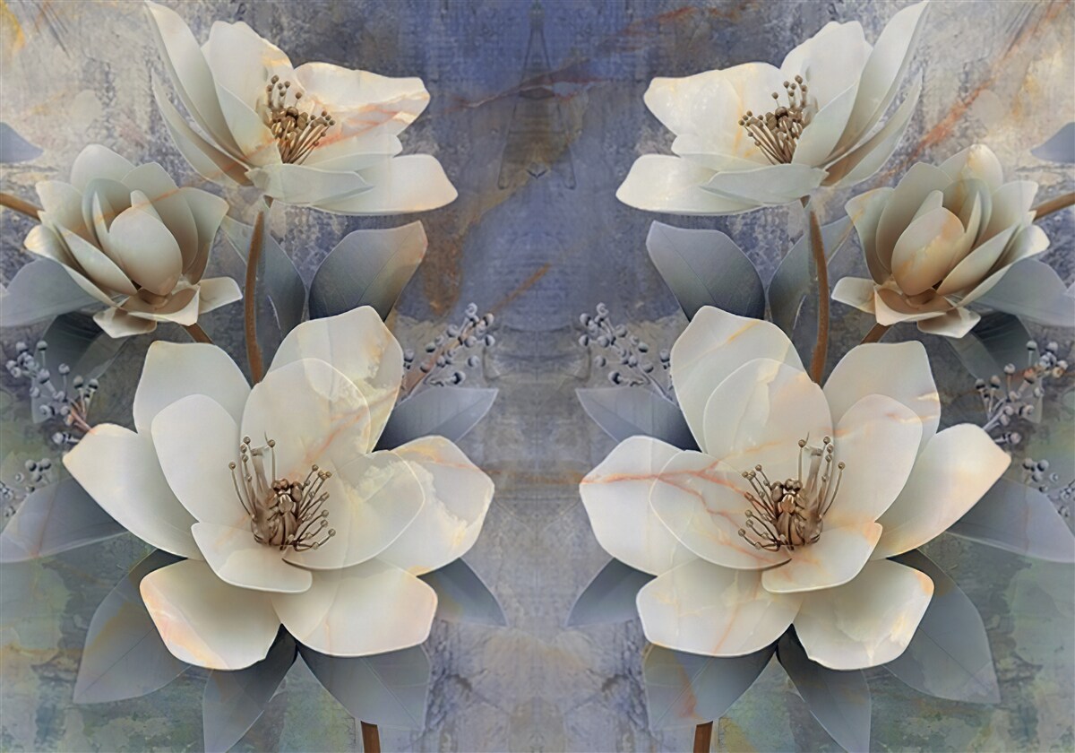 Fototapeta wolumetryczne kwitnące kwiaty