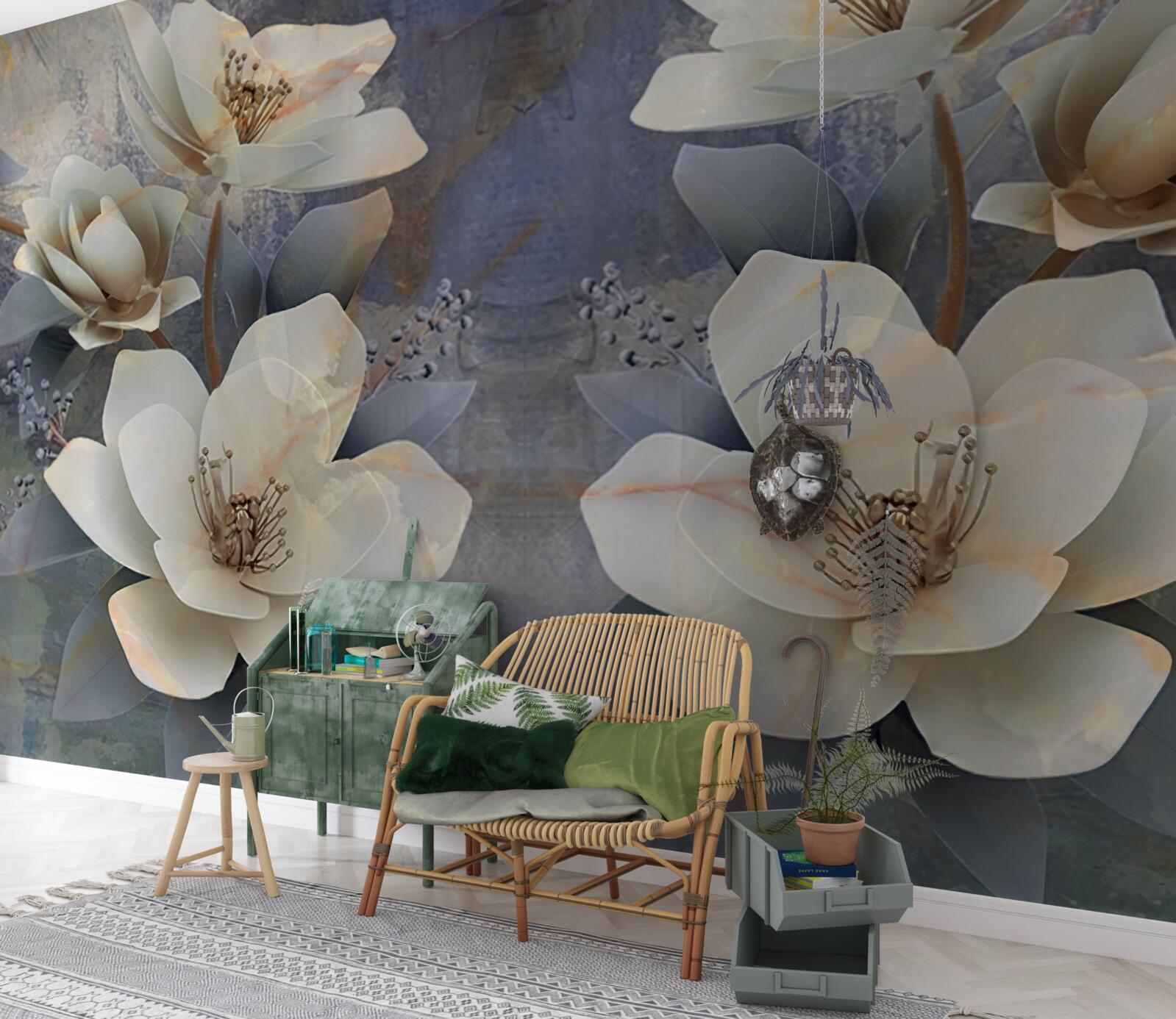 Fototapeta wolumetryczne kwitnące kwiaty