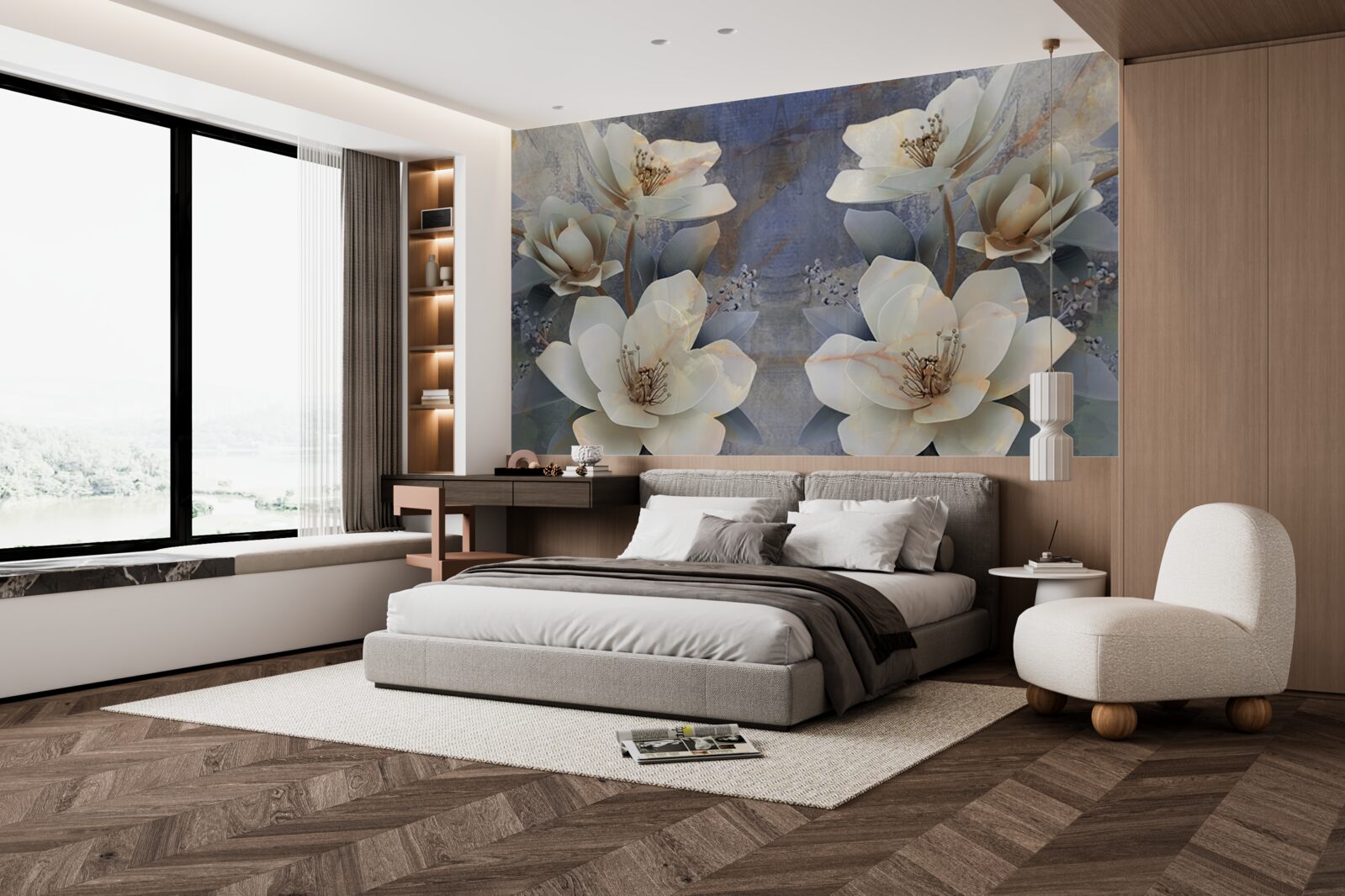 Fototapeta wolumetryczne kwitnące kwiaty