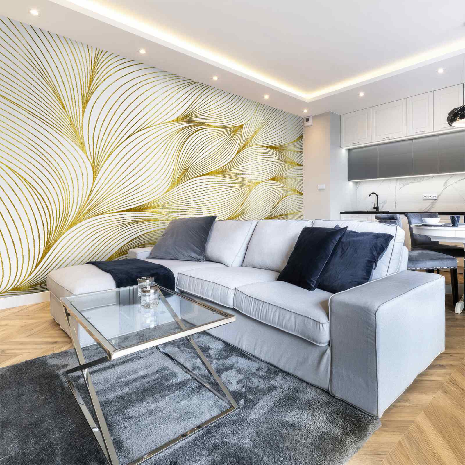 Fototapeta liście mają ciepły złoty odcień