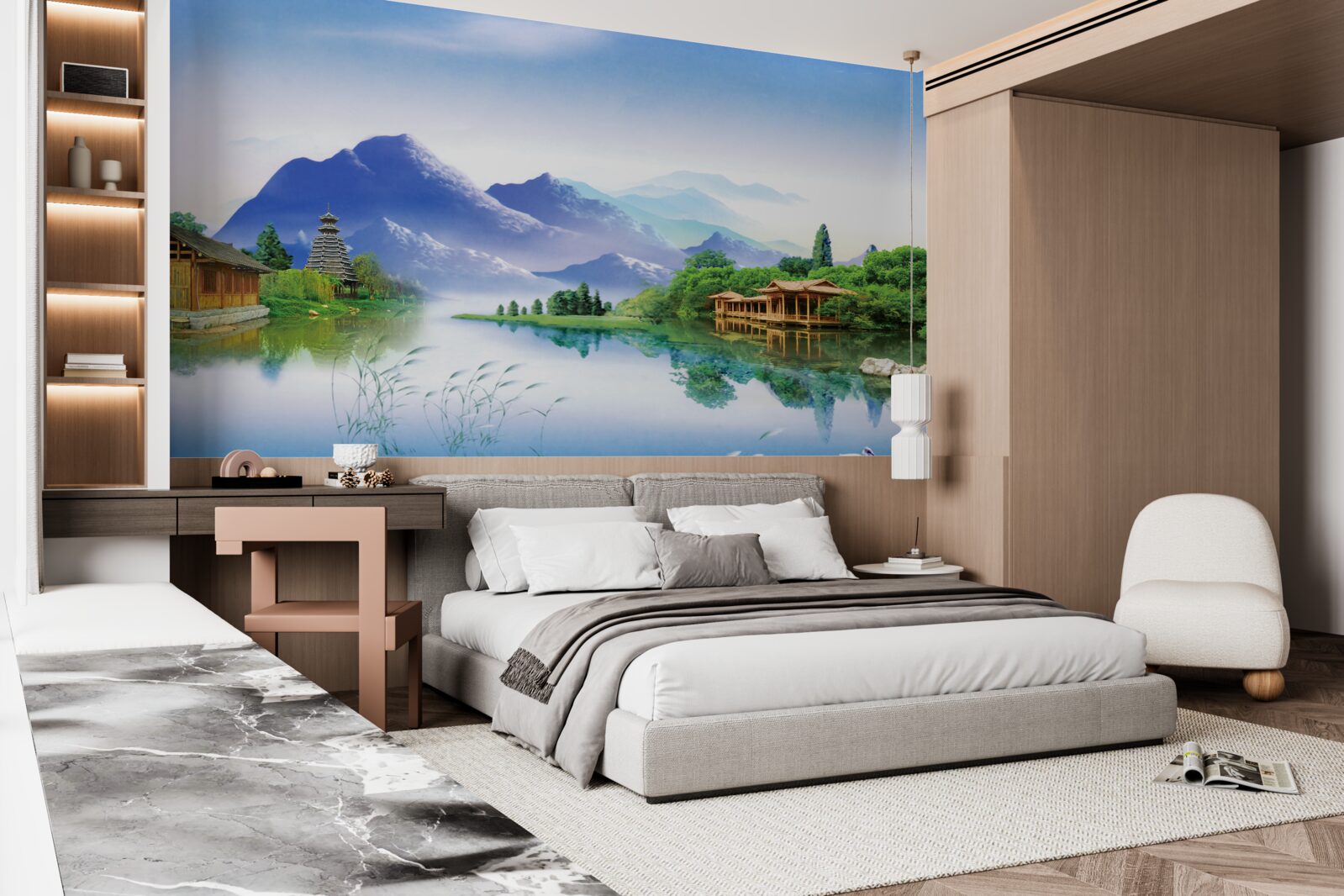 Fototapeta górskie jezioro w letnim krajobrazie