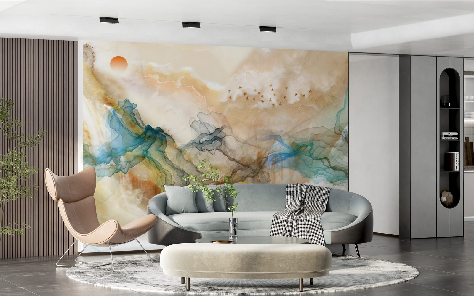 Fototapeta japoński krajobraz w abstrakcyjnym stylu