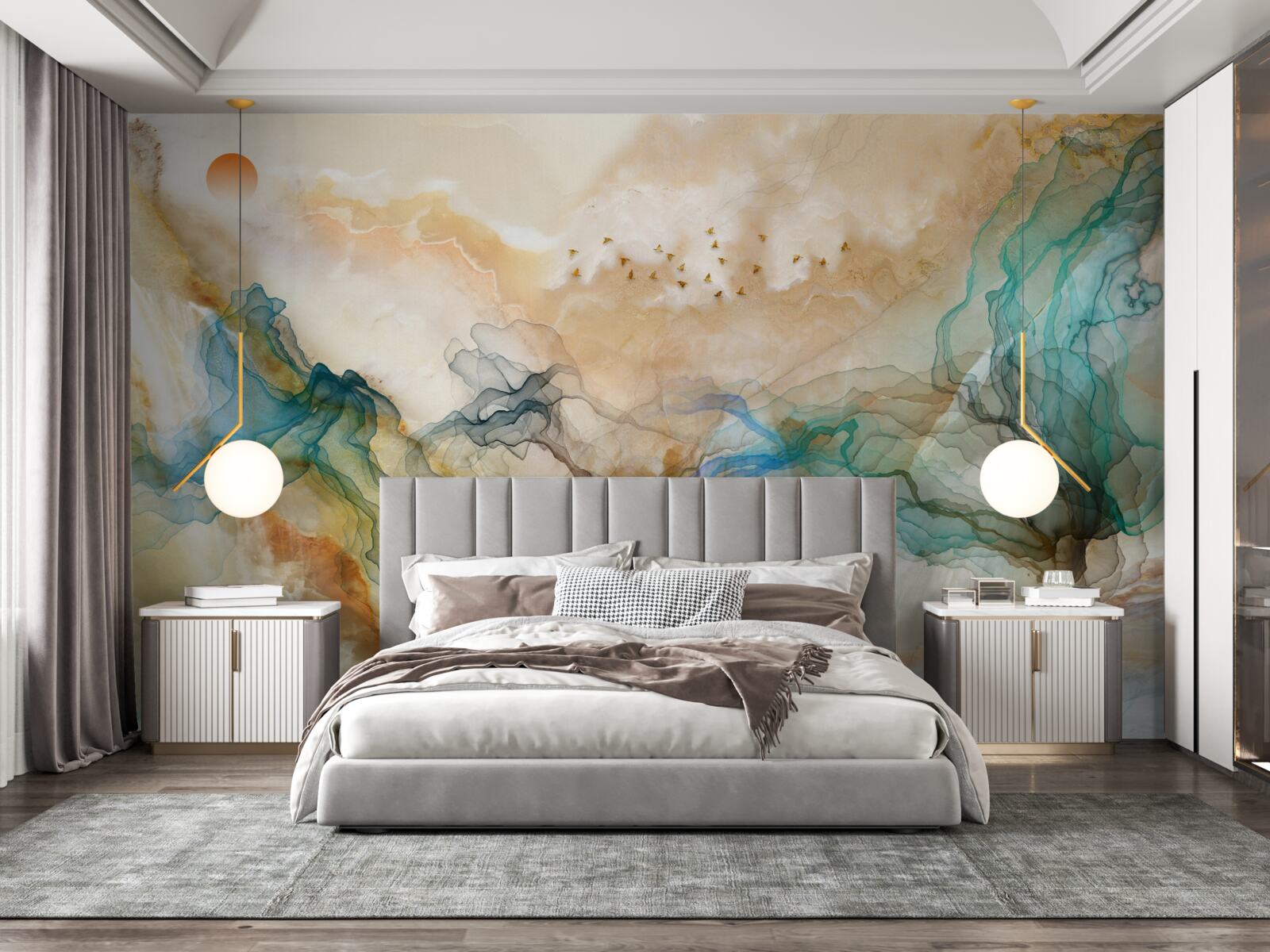 Fototapeta japoński krajobraz w abstrakcyjnym stylu