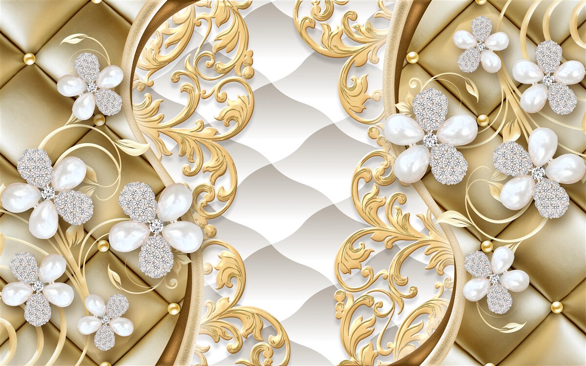 Fototapeta biżuteria i metal w motywy kwiatowe