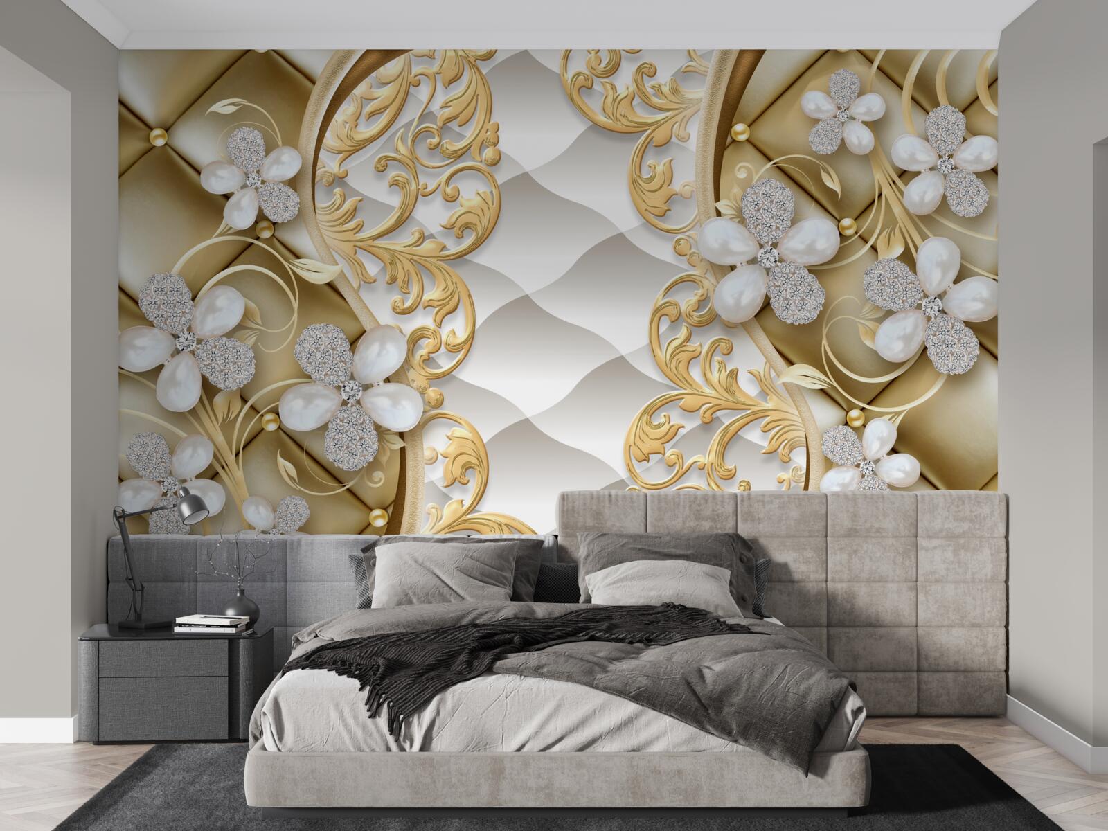 Fototapeta biżuteria i metal w motywy kwiatowe