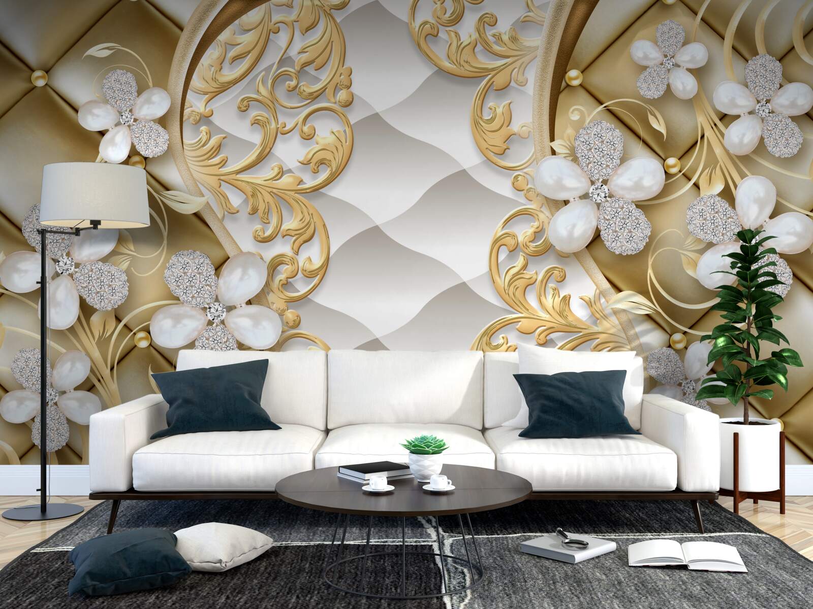 Fototapeta biżuteria i metal w motywy kwiatowe