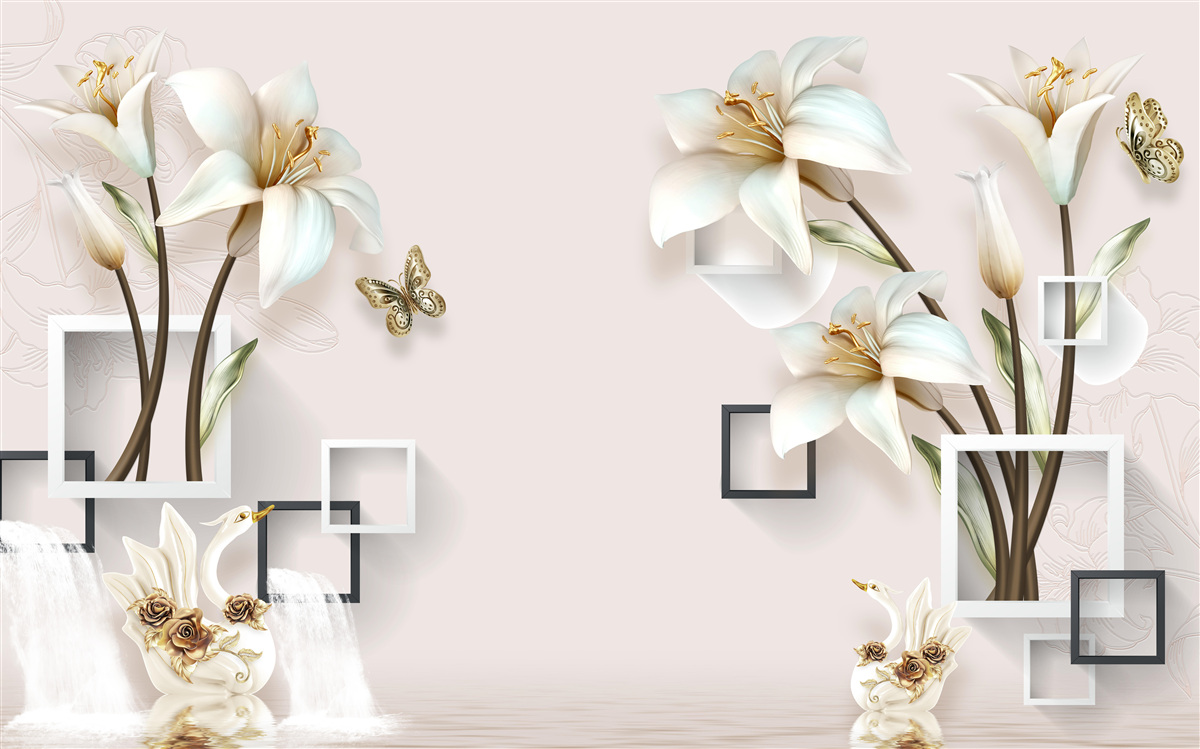 Fototapeta kwadratowe ramki z kwiatami