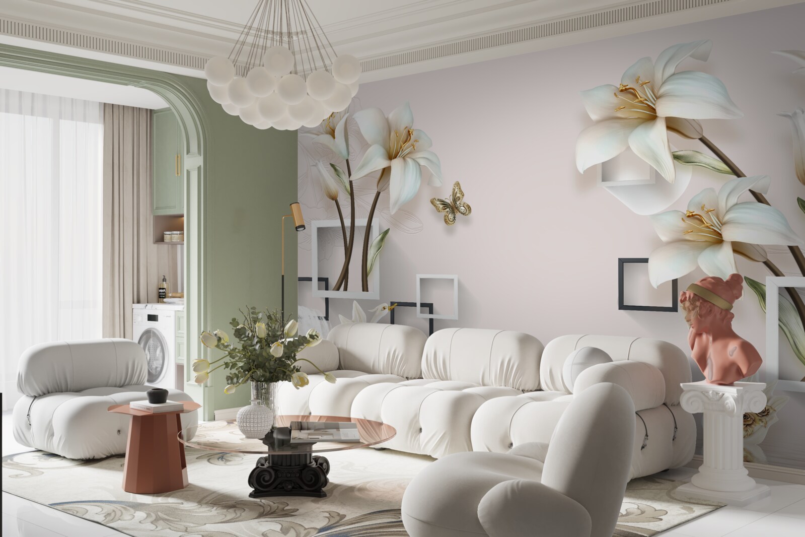 Fototapeta kwadratowe ramki z kwiatami