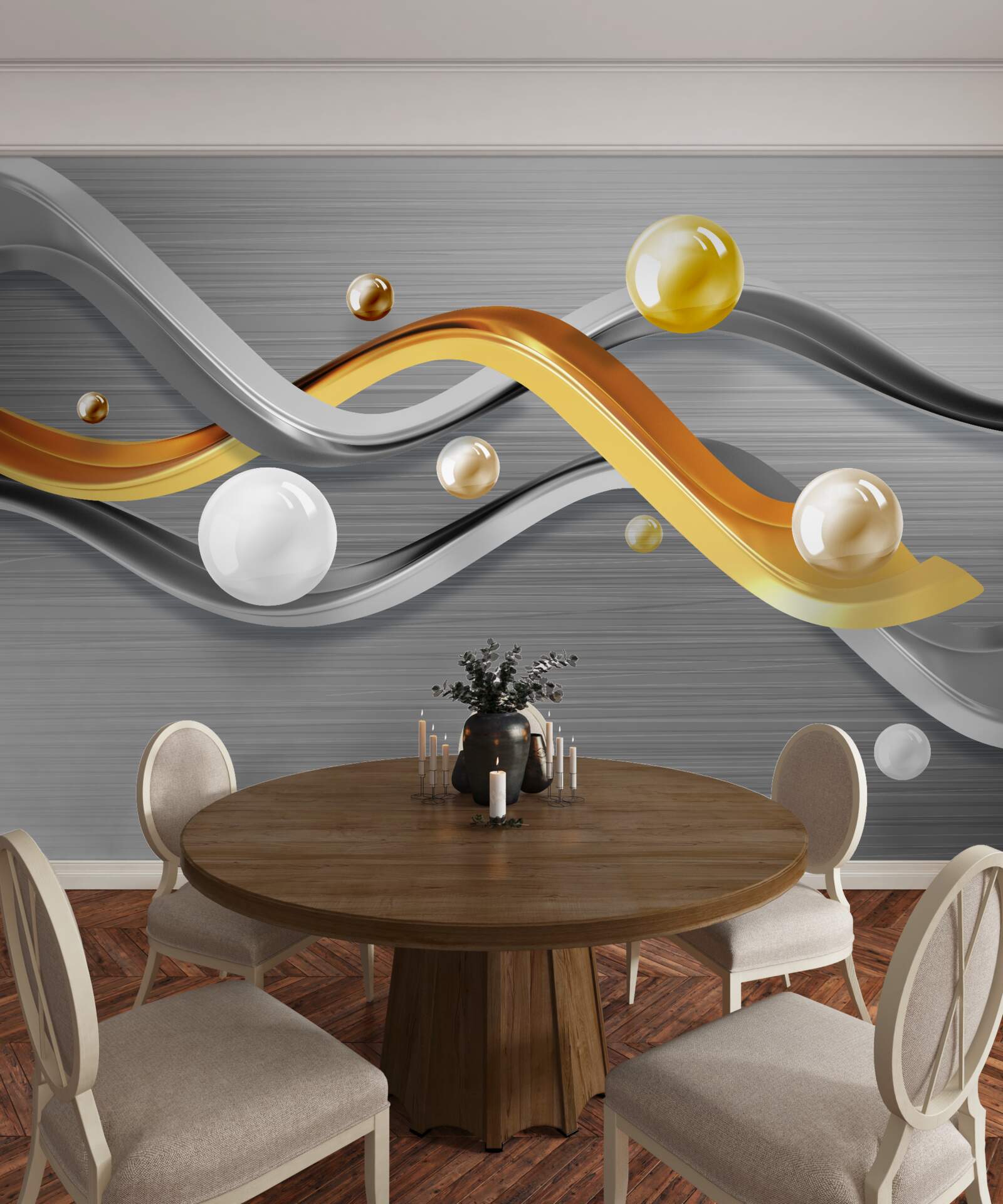 Fototapeta linie i kule w abstrakcji