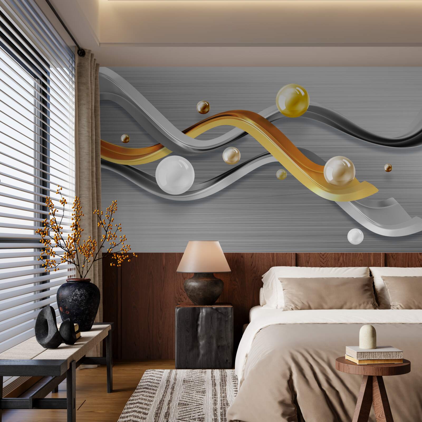 Fototapeta linie i kule w abstrakcji