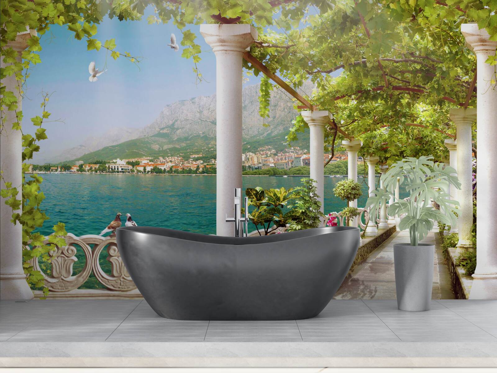 Fototapeta widok na okolicę z nasypu