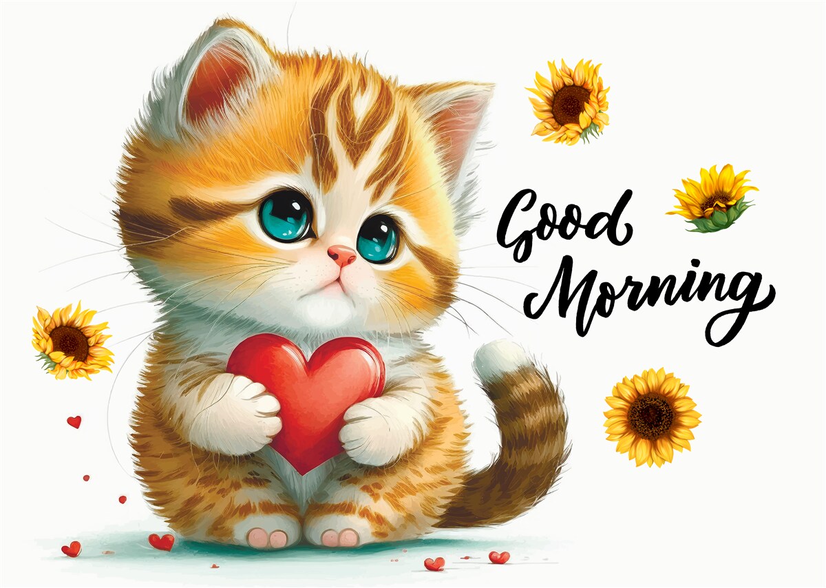 Fototapeta kot z życzeniami