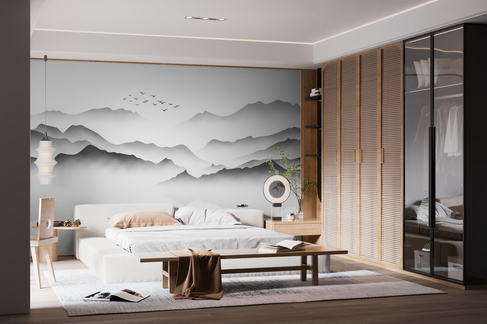 Fototapeta poranek nad rzeką, spowity mgłą