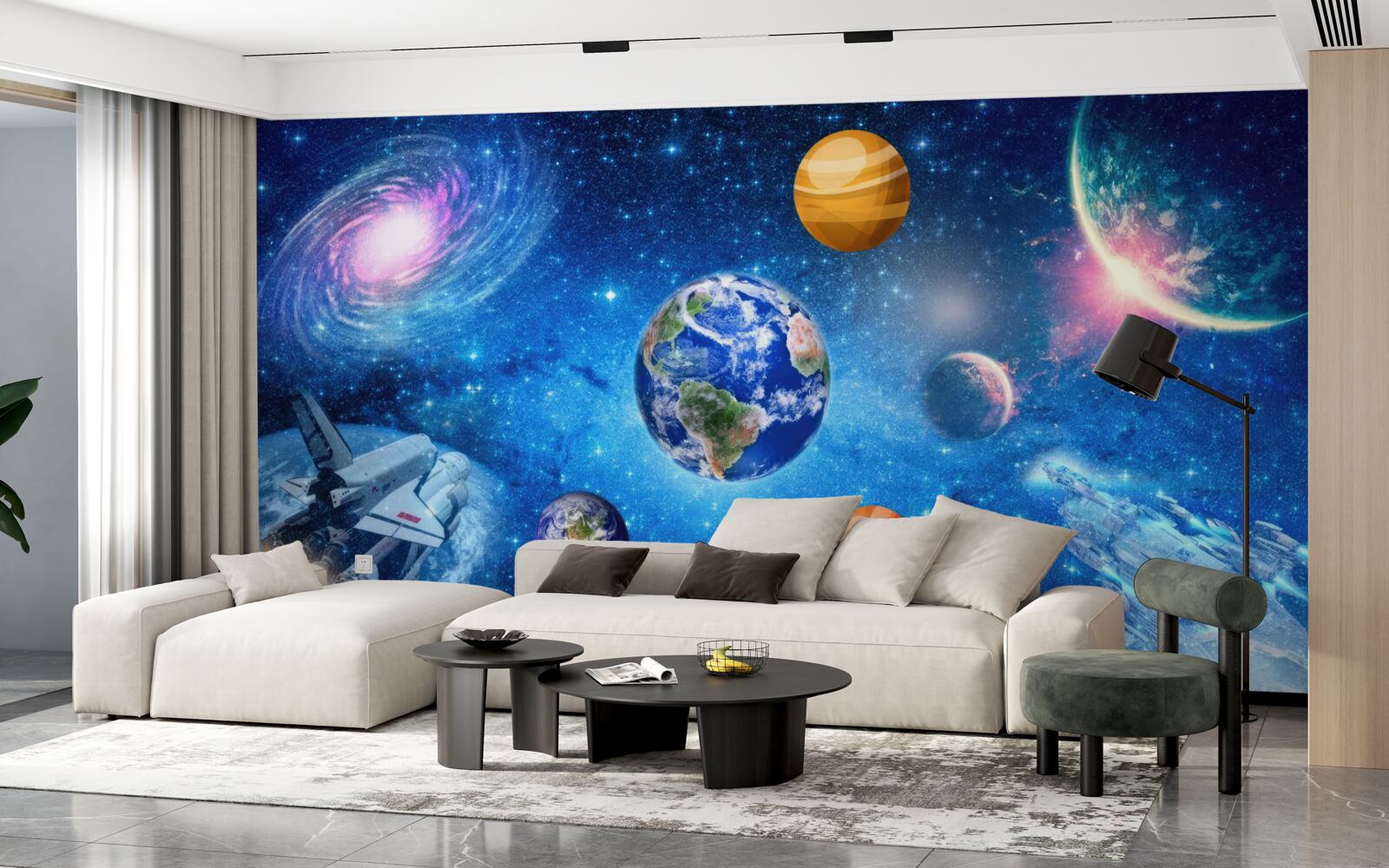 Fototapeta planety i ich przestrzeń kosmiczna