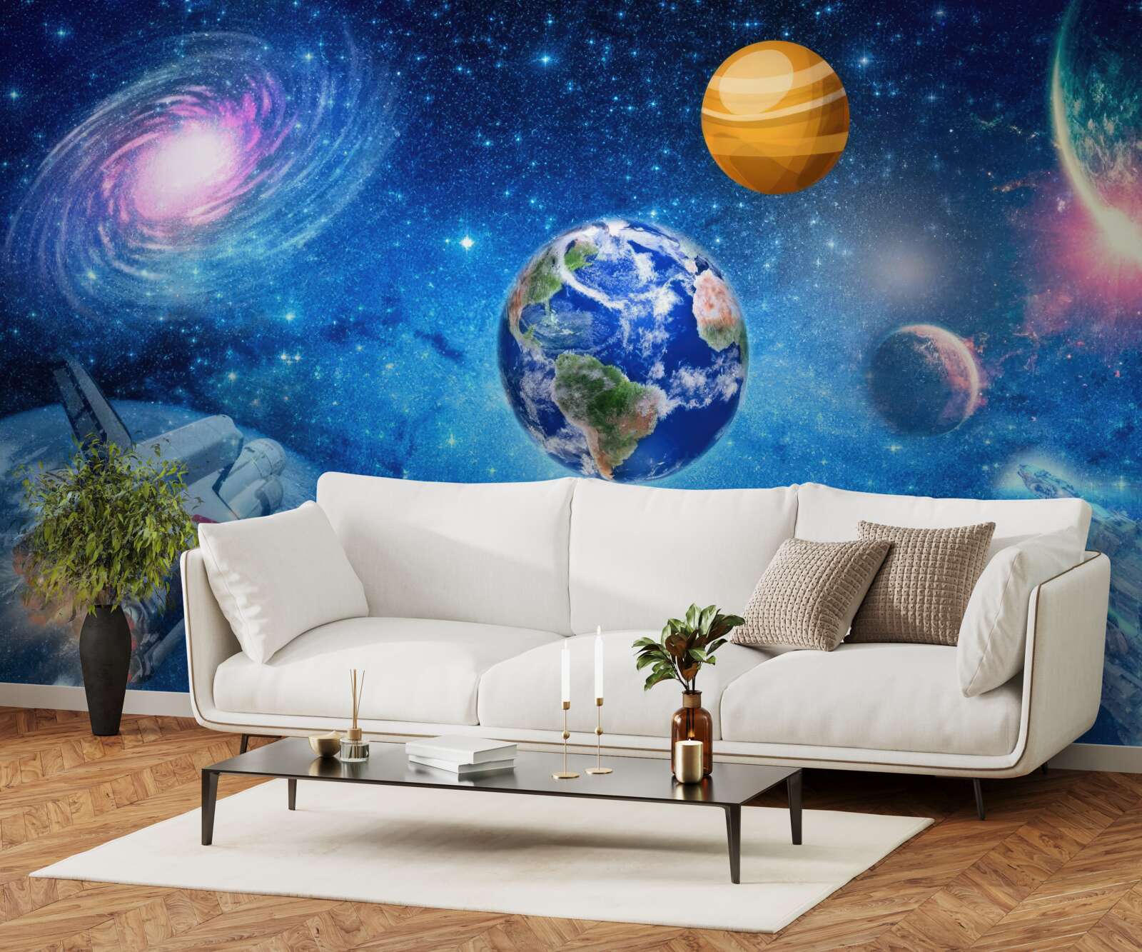 Fototapeta planety i ich przestrzeń kosmiczna