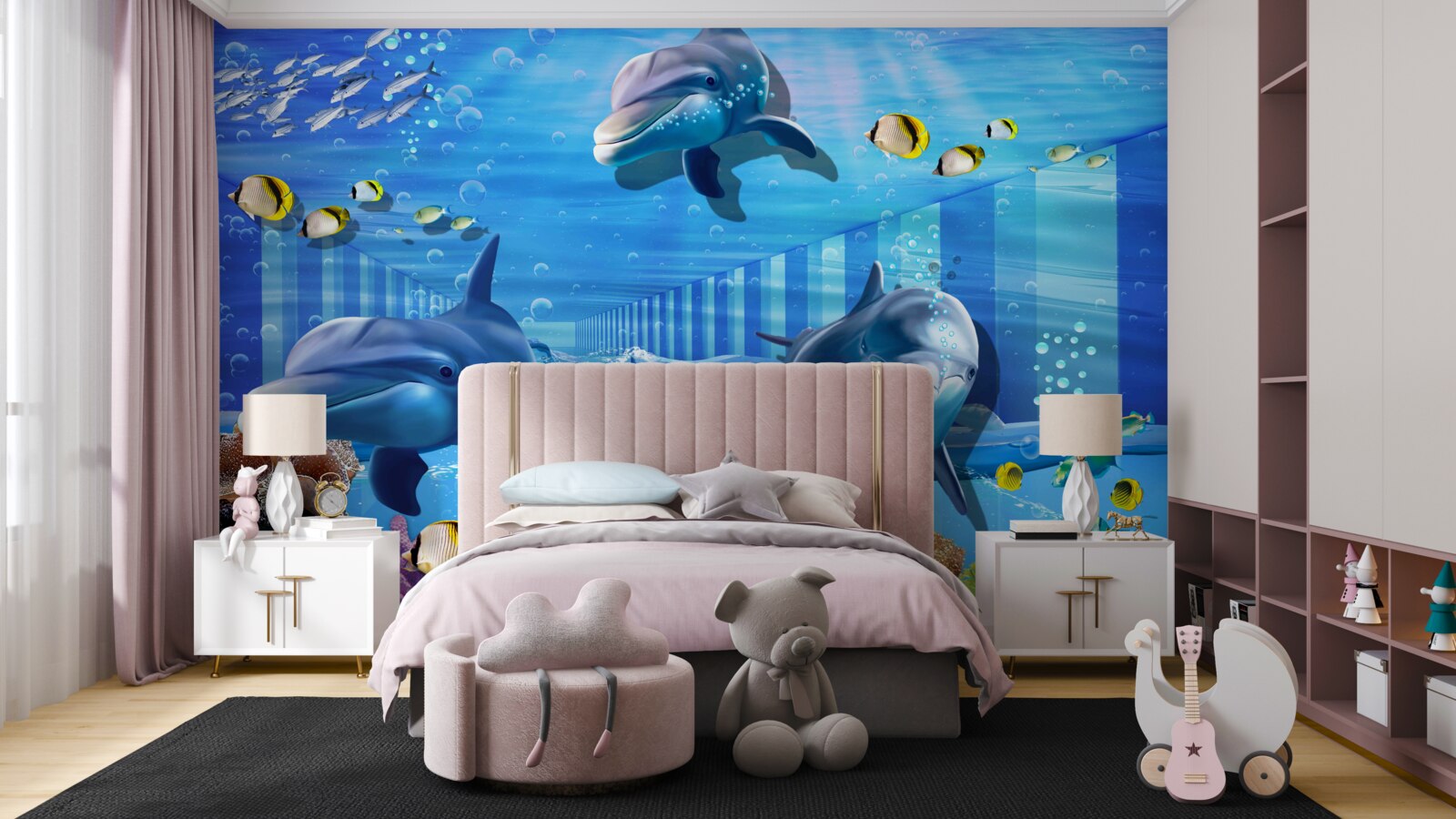 Fototapeta mieszkańcy głębokiego morza w tunelu