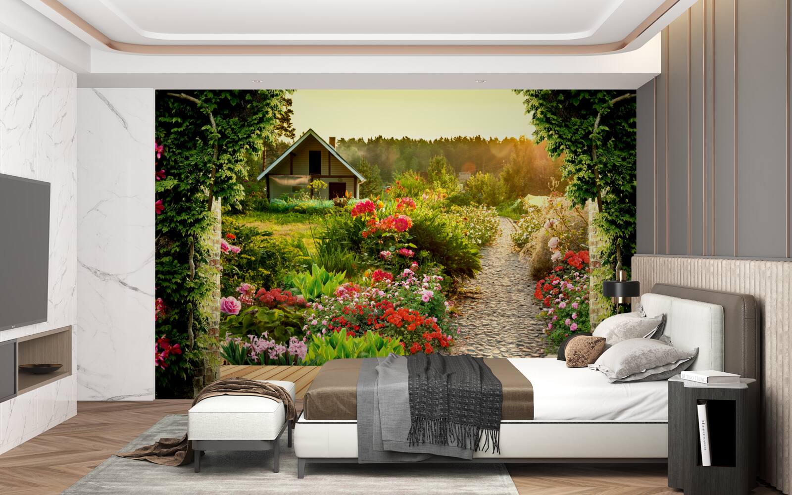 Fototapeta naturalny krajobraz z domem