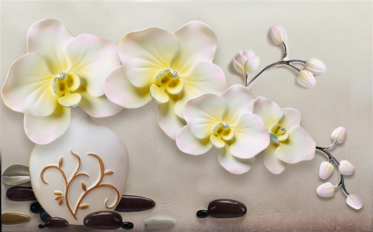 Fototapeta zdobione kwiaty orchidei