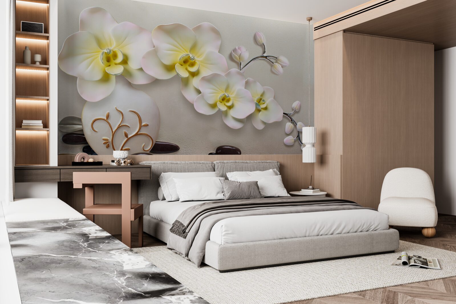 Fototapeta zdobione kwiaty orchidei