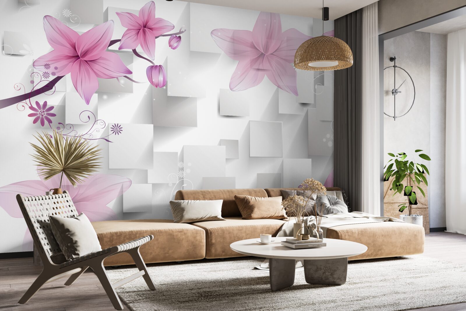 Fototapeta abstrakcja z fioletowymi pąkami